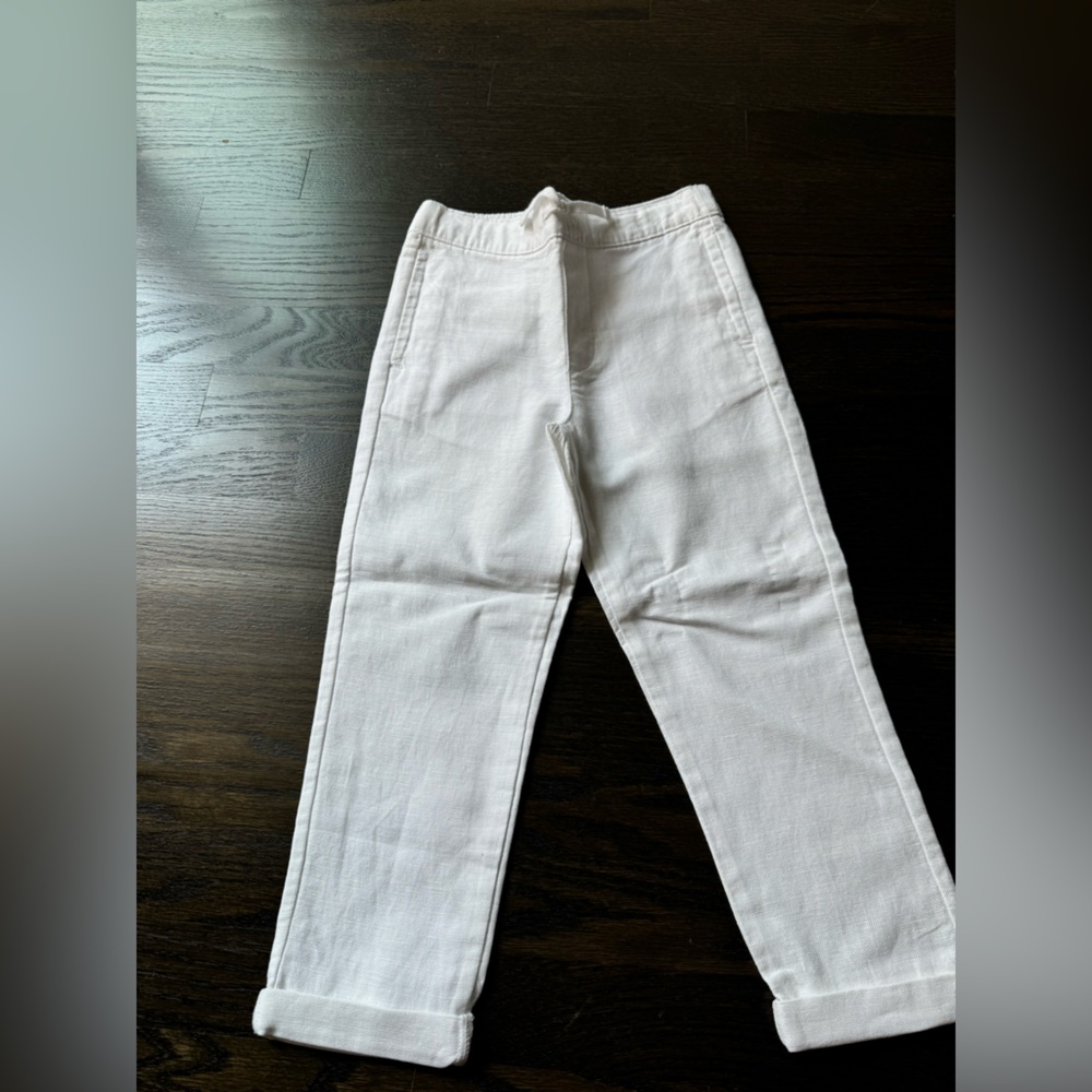 Janie and Jack white linen dress pants